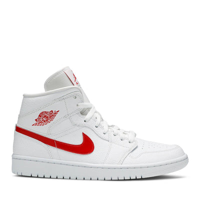 NIKE AIR JORDAN1 MID WHITE UNIVERSITY RED (NEW)