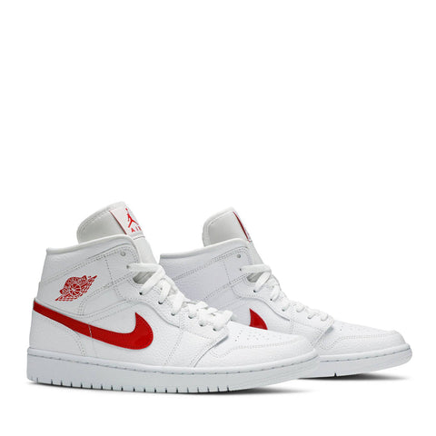 NIKE AIR JORDAN1 MID WHITE UNIVERSITY RED (NEW)