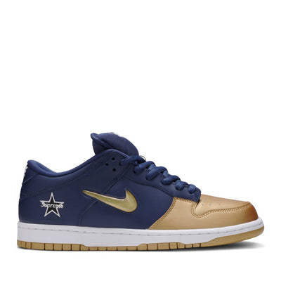 NIKE SB DUNK LOW SUPREME JEWEL SWOOSH GOLD (NEW) - -