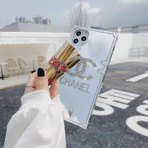 Diamond mirror square phone case  for  Samsung