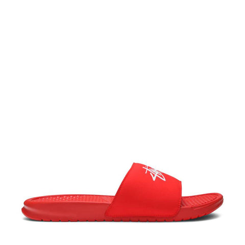 NIKE X STUSSY BENASSI HABANERO RED SLIDES (NEW) -