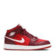 NIKE AIR JORDAN1 MID SE GS GYM RED QUILT (NEW)