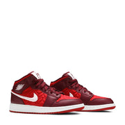 NIKE AIR JORDAN1 MID SE GS GYM RED QUILT (NEW)