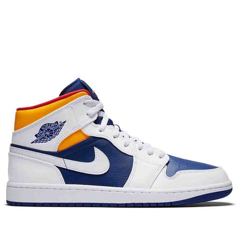 NIKE AIR JORDAN1 MID ROYAL BLUE LASER ORANGE GS (NEW)