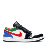 NIKE AIR JORDAN1 MULTICOLOUR PATENT LOW BLACK TOE (NEW) -