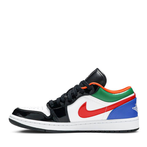 NIKE AIR JORDAN1 MULTICOLOUR PATENT LOW BLACK TOE (NEW) -