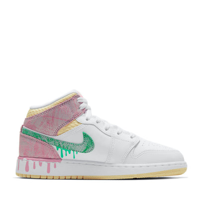 NIKE AIR JORDAN1 MID SE PAINT DRIP GS (NEW)