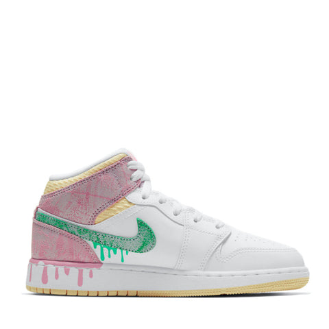 NIKE AIR JORDAN1 MID SE PAINT DRIP GS (NEW)