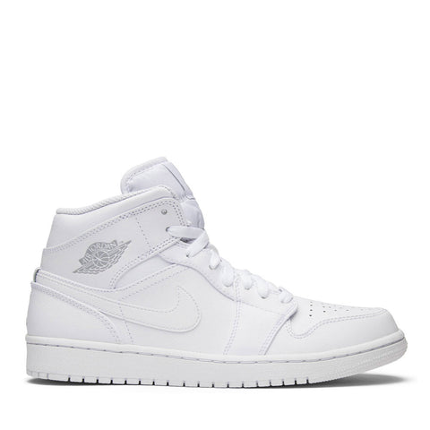 NIKE AIR JORDAN1 MID TRIPLE WHITE (NEW)