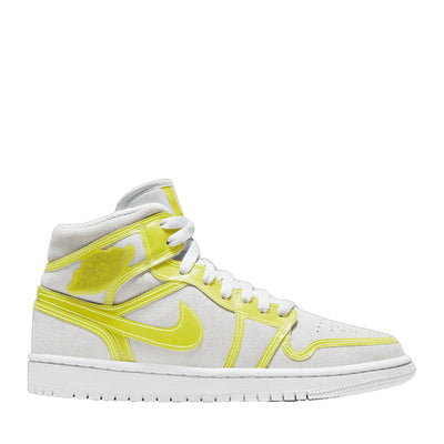 NIKE AIR JORDAN1 MID LX OFF WHITE OPTI YELLOW (NEW)