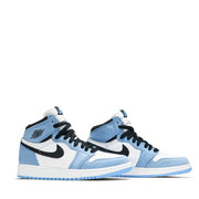 NIKE AIR JORDAN1 RETRO HIGH WHITE UNIVERSITY BLUE BLACK GS (NEW)