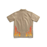 NIKE AIR JORDAN X TRAVIS SCOTT CACTUS JACK BUTTON DOWN KHAKI SHIRT (NEW) -