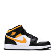 NIKE AIR JORDAN 1 MID GS BLACK UNIVERSITY GOLD POLLEN (NEW)