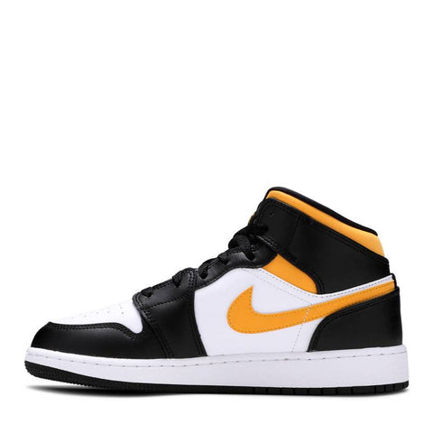 NIKE AIR JORDAN 1 MID GS BLACK UNIVERSITY GOLD POLLEN (NEW)