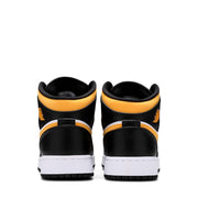 NIKE AIR JORDAN 1 MID GS BLACK UNIVERSITY GOLD POLLEN (NEW)