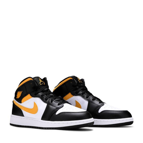 NIKE AIR JORDAN 1 MID GS BLACK UNIVERSITY GOLD POLLEN (NEW)