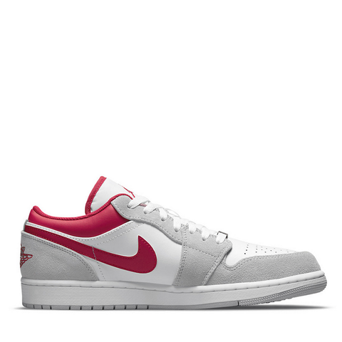 NIKE AIR JORDAN1 LOW LIGHT SMOKE GREY GYM RED (NEW)