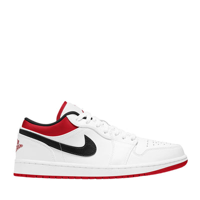 NIKE AIR JORDAN1 LOW WHITE UNIVERSITY RED BLACK GS (NEW) -