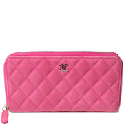 CC Caviar Long Zip Around Wallet