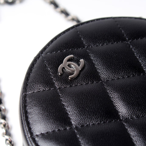 Round Clutch With Chain Lambskin 30M