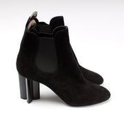 Uniformes Suede Flower Block Ankle Boots Size 40.5