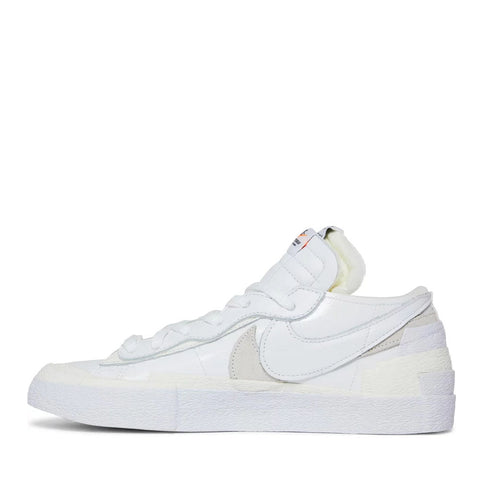 NIKE SACAI LOW BLAZER WHITE PATENT LEATHER (NEW) -