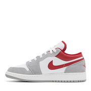 NIKE AIR JORDAN1 LOW LIGHT SMOKE GREY GYM RED GS (NEW) (NEW)