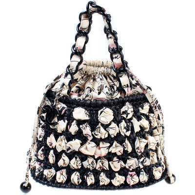 Mademoiselle Printed Raffia Mini Bucket