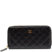 CC Small Zip Around Wallet Caviar