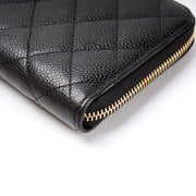 CC Small Zip Around Wallet Caviar