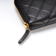 CC Small Zip Around Wallet Caviar