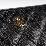 CC Small Zip Around Wallet Caviar