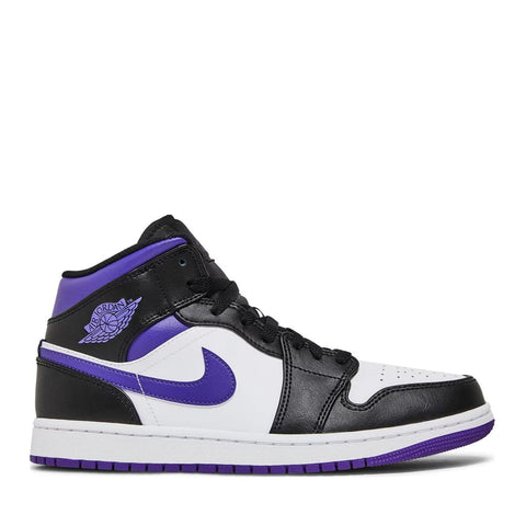 NIKE AIR JORDAN1 MID WHITE BLACK PURPLE (NEW)