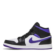 NIKE AIR JORDAN1 MID WHITE BLACK PURPLE (NEW)