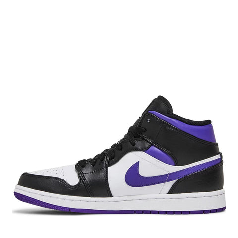 NIKE AIR JORDAN1 MID WHITE BLACK PURPLE (NEW)