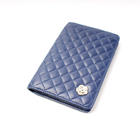 Camellia Passport Holder Quilted Lambskin