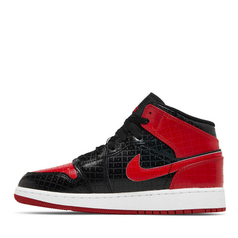 NIKE AIR JORDAN1 MID BRED TEXT GS (NEW)