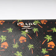 Saffiano Zip Around Wallet Palm Trees