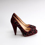 Suede Leopard Pumps Size 36.5