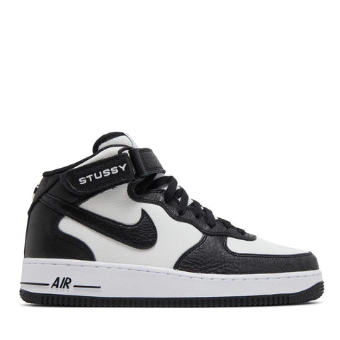 NIKE X STUSSY AIR FORCE 1 MID LIGHT BONE BLACK (NEW)