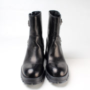 Double Buckle Leather Boots Size 35.5