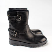 Double Buckle Leather Boots Size 35.5