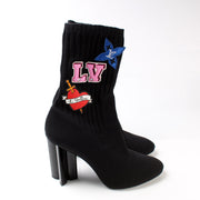 Silhouette Heart Sock Ankle Boots Size 38.5