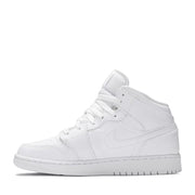 NIKE AIR JORDAN1 MID GS TRIPLE WHITE (NEW)