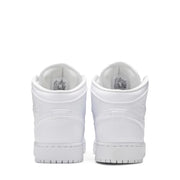 NIKE AIR JORDAN1 MID GS TRIPLE WHITE (NEW)