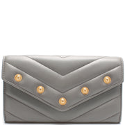 CC Button Chevron Flap Wallet Lambskin 26M