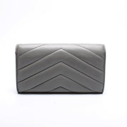 CC Button Chevron Flap Wallet Lambskin 26M