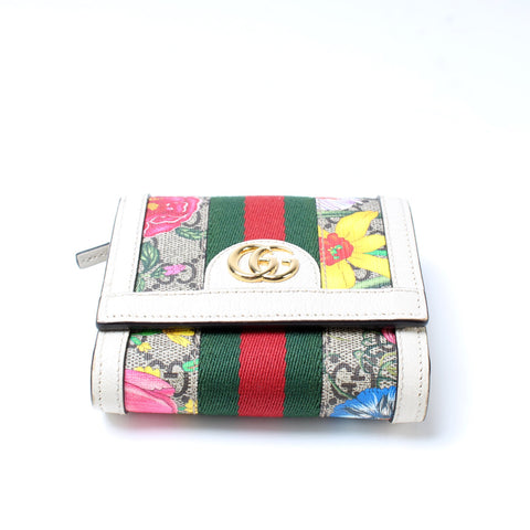 598662 Ophidia GG Flora Card Case Wallet