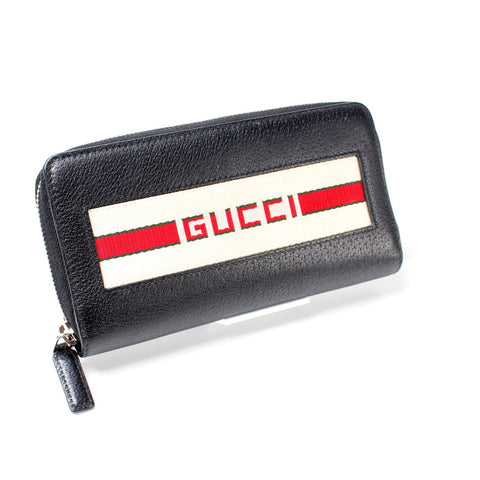 459138 Logo Zip Around Wallet Leather