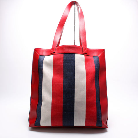 523781 Logo Striped Tote